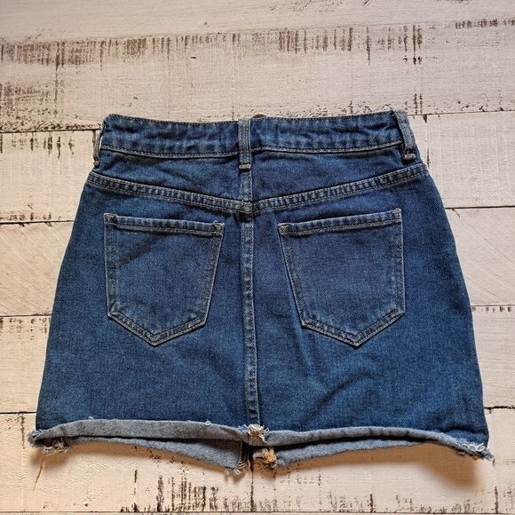 PACSUN O-Ring Zipper Front Denim Miniskirt Blue 23 - Picture 3 of 6